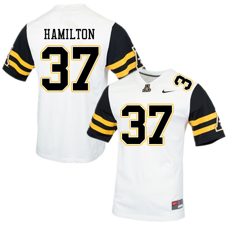 Men #37 Andre Hamilton Appalachian State Mountaineers College Football Jerseys Sale-White - Click Image to Close